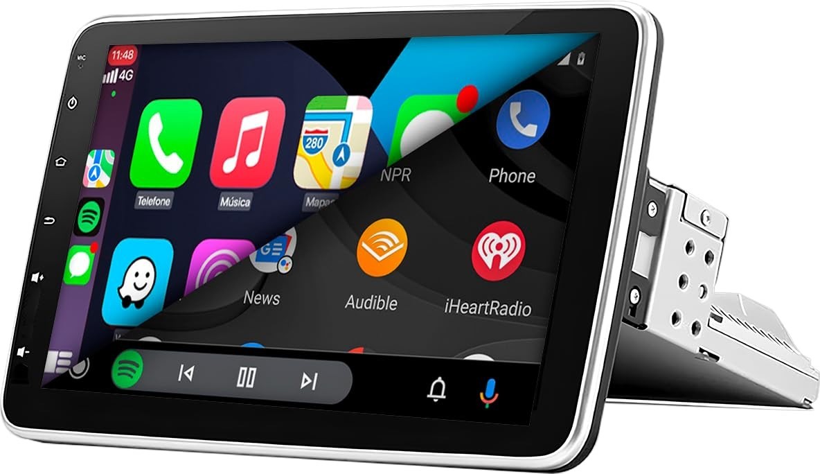 Central Multimídia 10" Rotativa Android 13 IPS: Navegação Inteligente e Conectividade Total