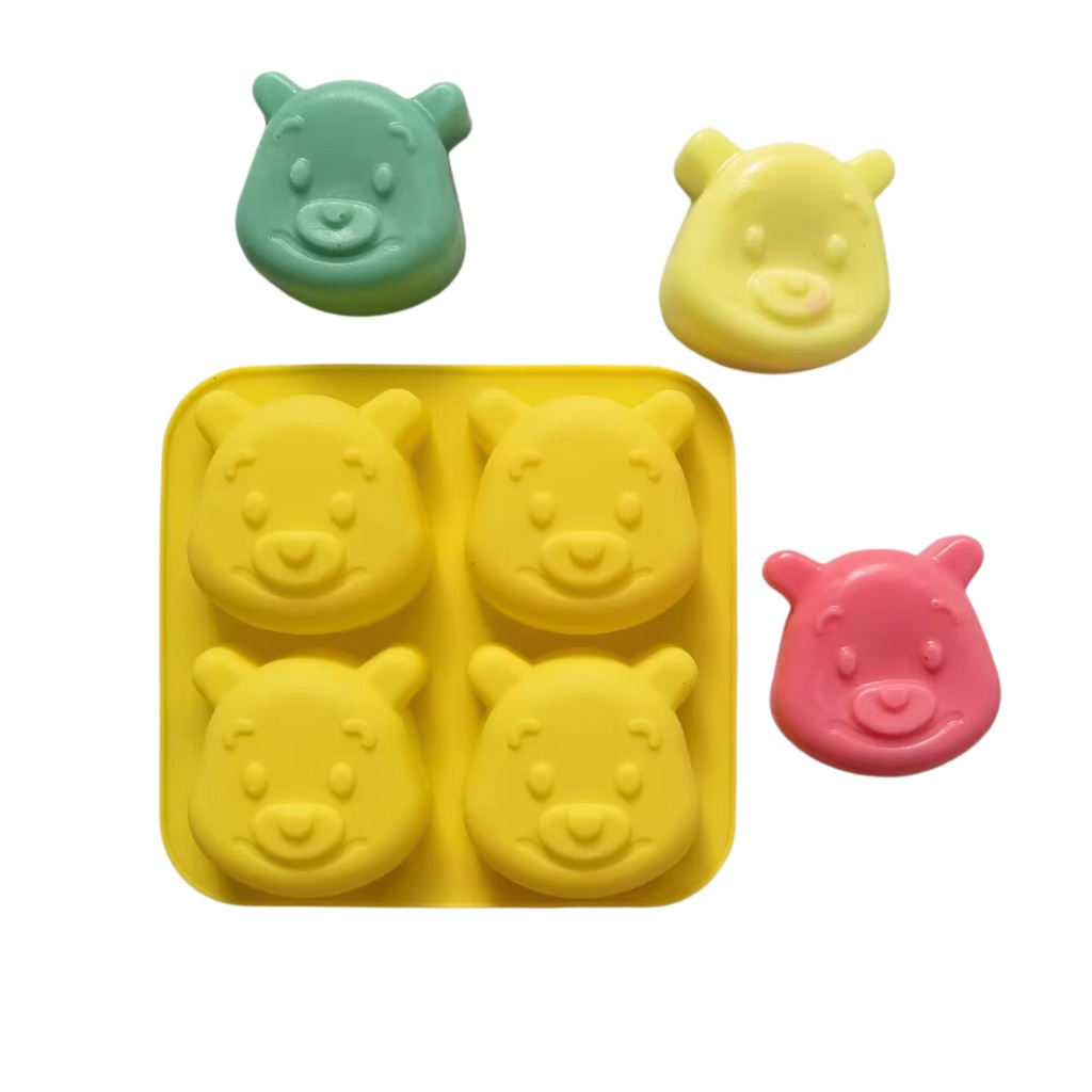 Molde Urso de Silicone: 4 Cavidades para Doces Irresistíveis 🐻