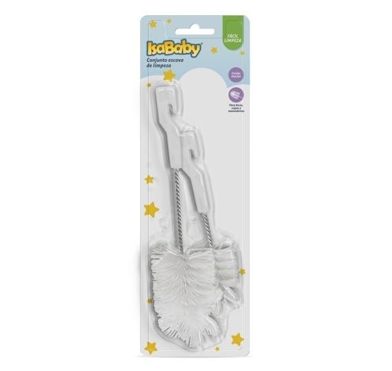 IsaBaby – Escova de Limpeza para Mamadeira 2 Unidades | Segura, Macia e Eficiente para Bicos e Copos