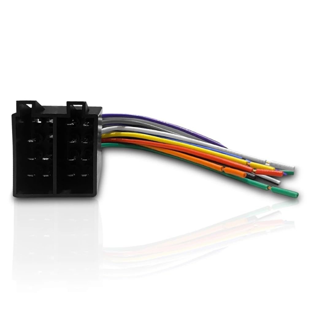 Conector ISO Universal 16 Vias Macho: Instalação Fácil para Seu Rádio Automotivo