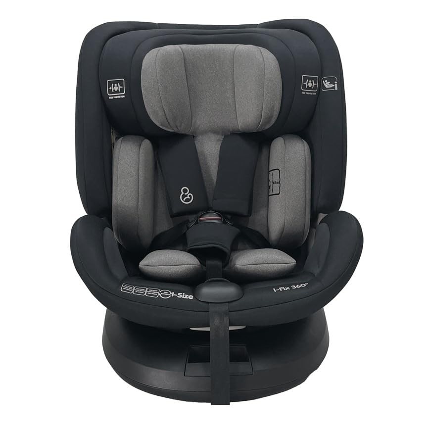 Cadeira Auto Isofix 360° Galzerano Preto/Caramelo: Segurança e Conforto Giratório