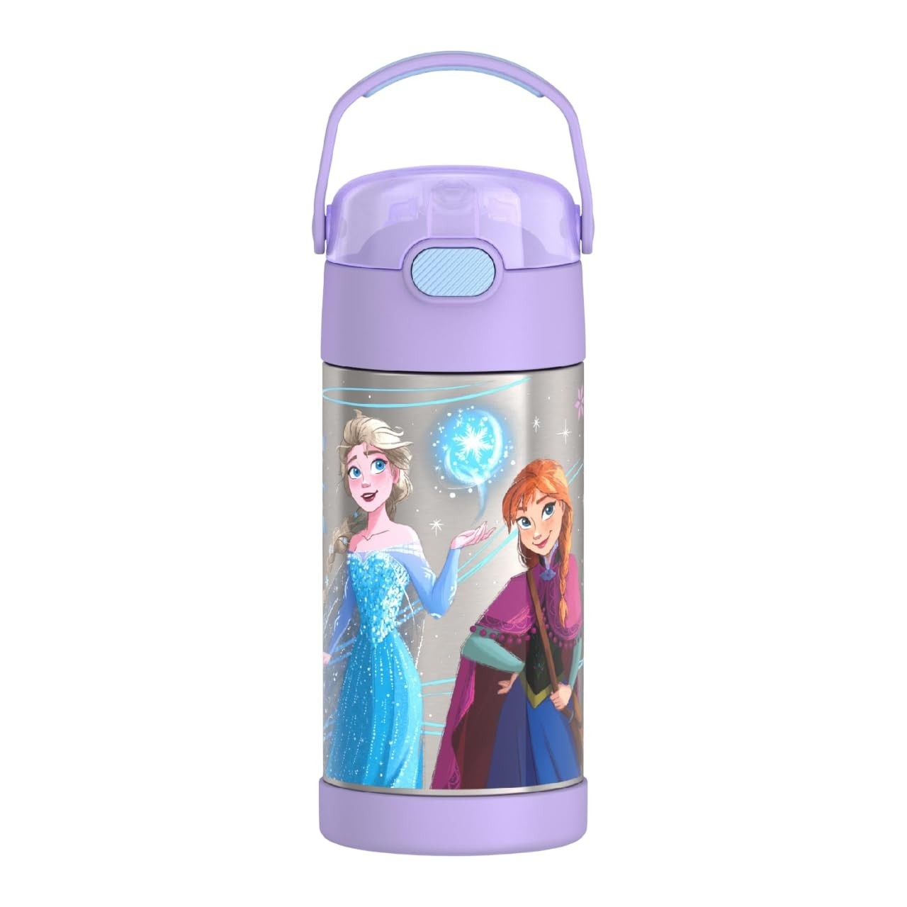 Garrafa THERMOS FUNTAINER com Canudo - 340g - Aço Inox Isolado a Vácuo com Design Frozen 2