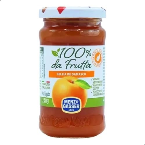 Geleia ITALIANA Framboesa e Damasco MENZ & GASSER 240g Sem Açúcar Adicionado 2 Unidades 100% Fruta