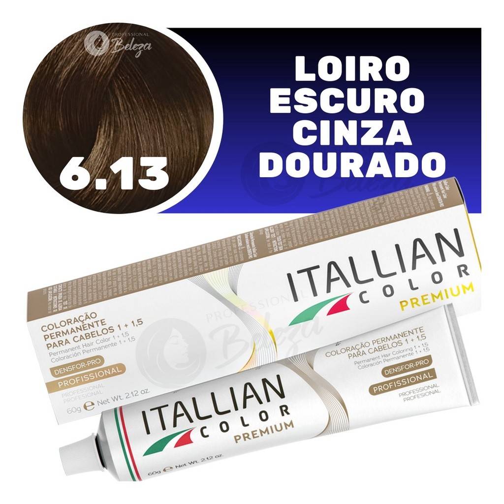 Itallian Color 6.13: Louro Escuro Cinza Dourado