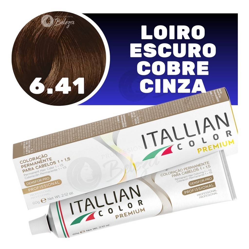 Itallian Color 6.41: Louro Escuro Cobre Cinza