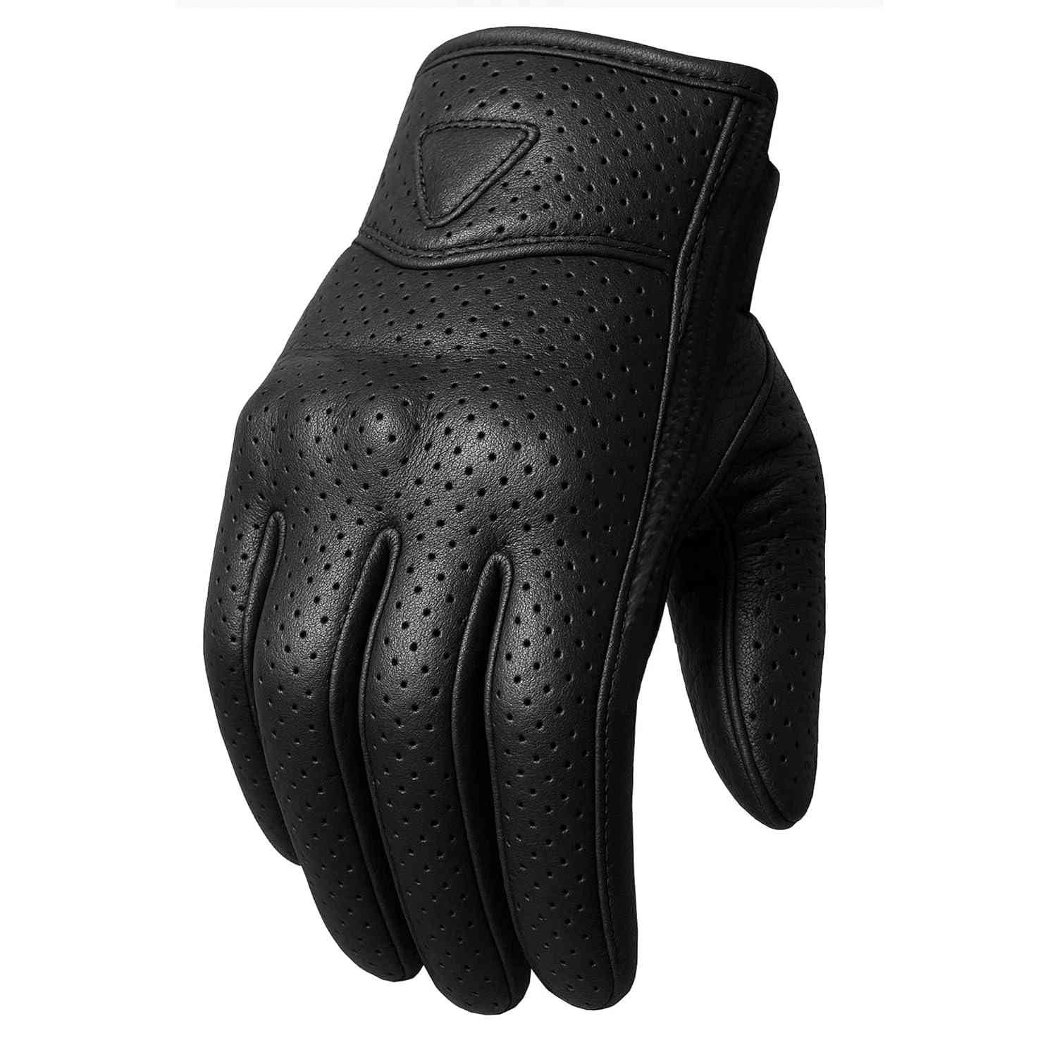 Luvas de Couro Premium para Motociclistas Jackets 4 Bikes - Proteção e Conforto Cruiser Biker Gel Pretas M