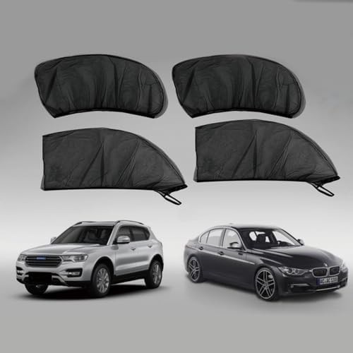 Proteção Solar Universal para Janela de Carro: Kit 4 Peças com Rede Anti-UV e Respirável