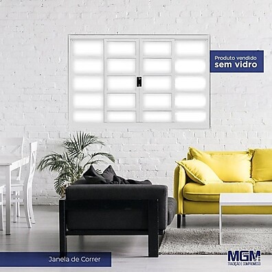 Janela de Aço Correr 120x150cm: Durabilidade e Elegância