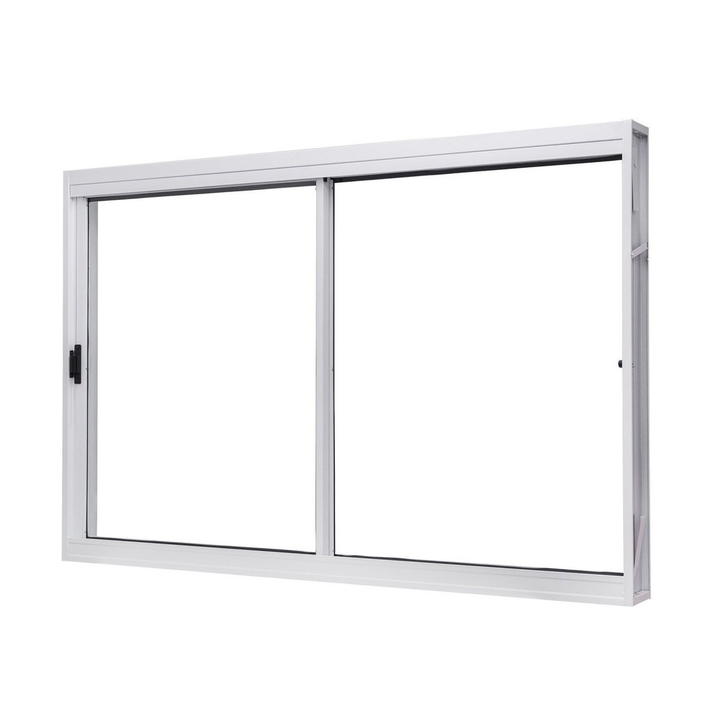 Janela de Aço de Correr 100x150cm com 2 Folhas e Vidro Liso