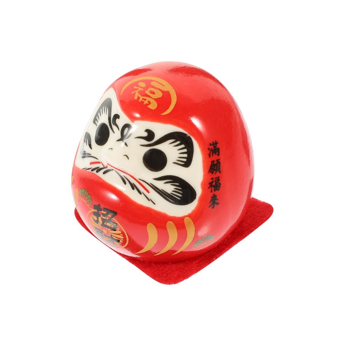Boneco Daruma Cerâmica Vermelho 4cm - Simbolismo Japonês para Sorte e Determinação