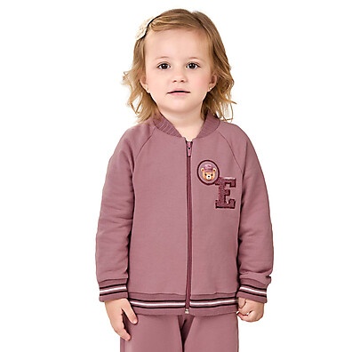 Jaqueta Infantil Rosa Ursinho Elian: Estilo e Conforto!