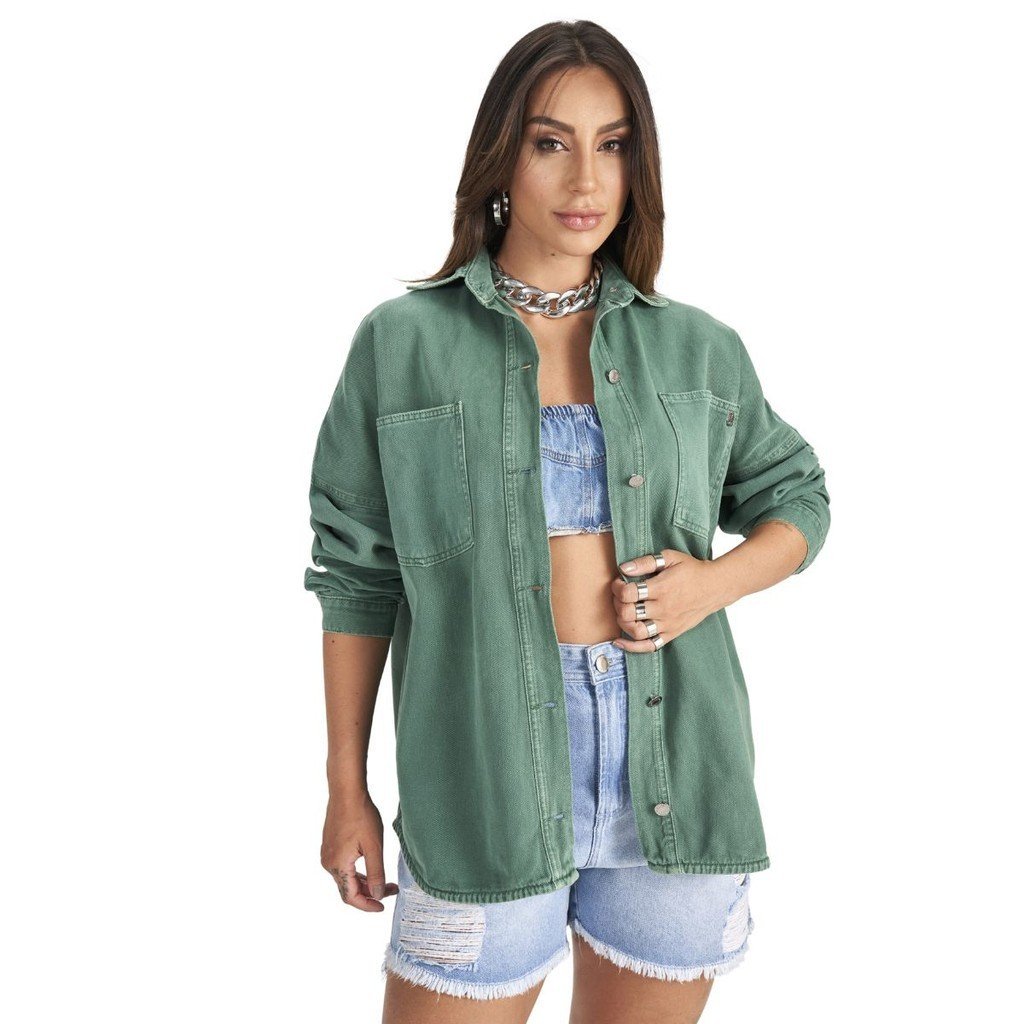 Jaqueta Jeans Oversized Feminina Plus Size Inverno