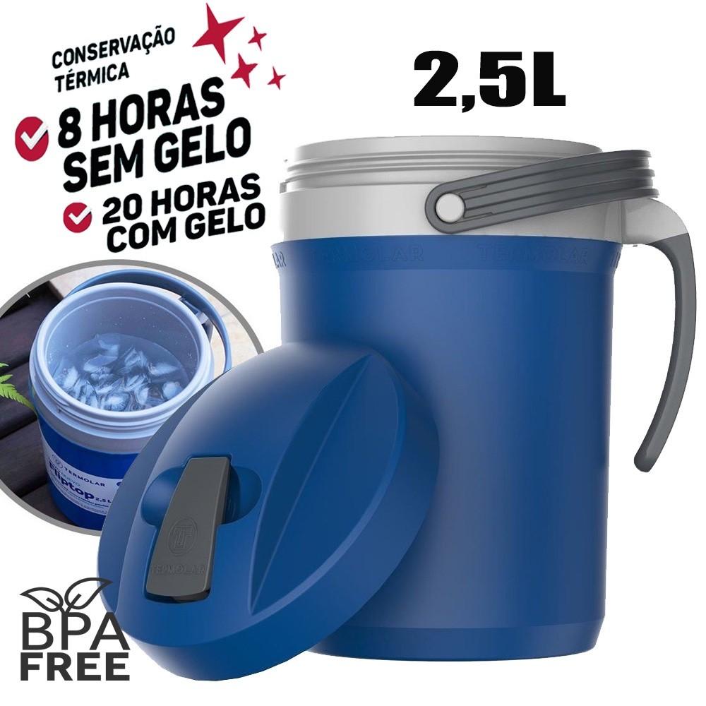 Jarra Térmica 2.5L Azul: Gelado por Mais Tempo!