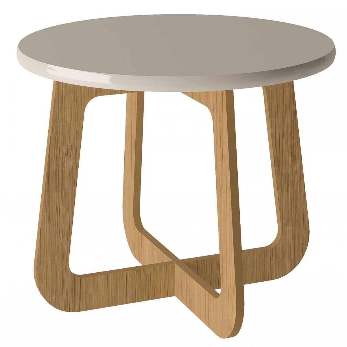 Mesa de Centro Jasmin em MDF com Design Moderno e Acabamento Off White/Carvalho