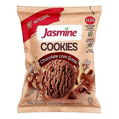 Jasmine Cookies Integral com Gotas de Chocolate 120g