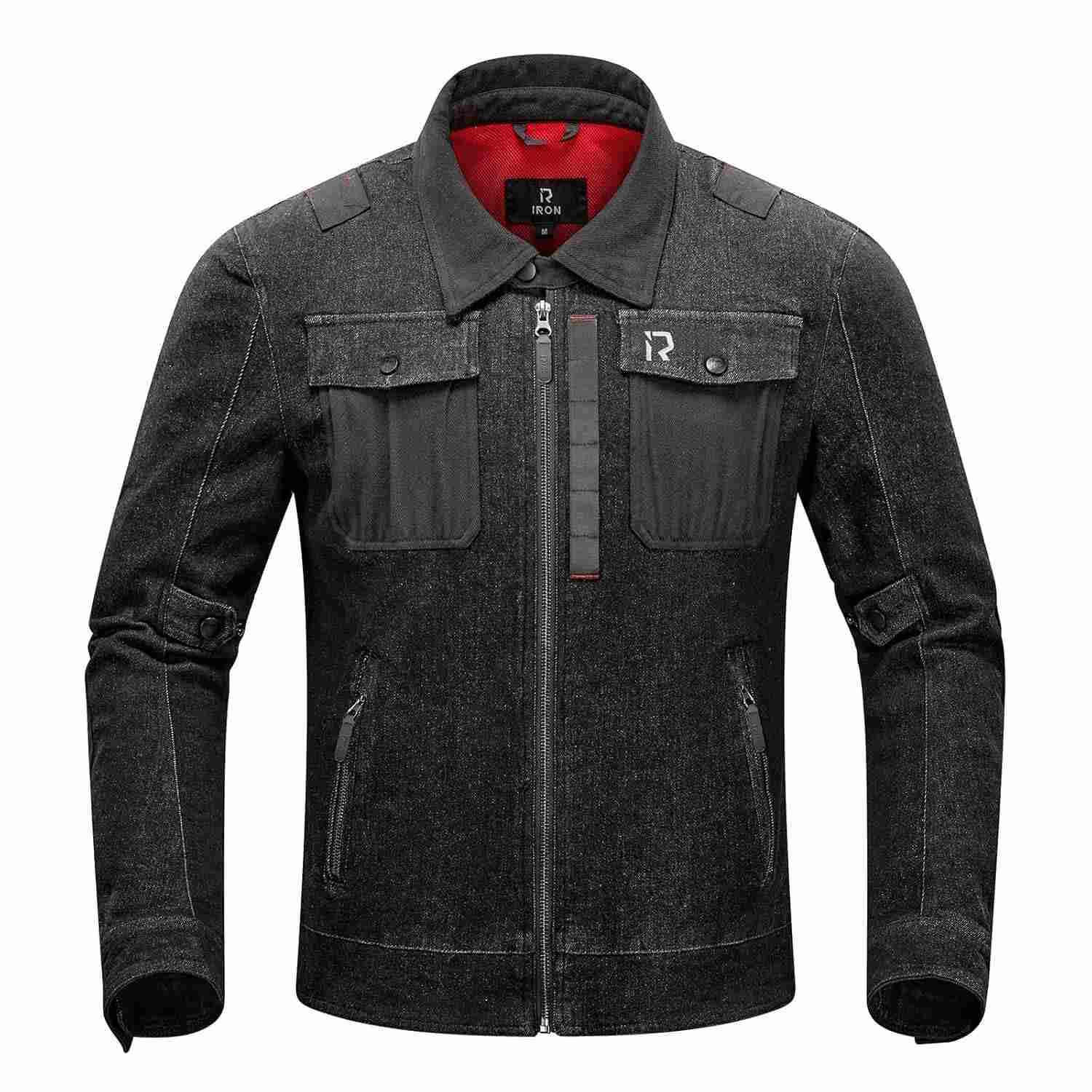 BORLENI Jaqueta jeans de motocicleta respirável refletiva com proteção de armadura CE de malha para homens