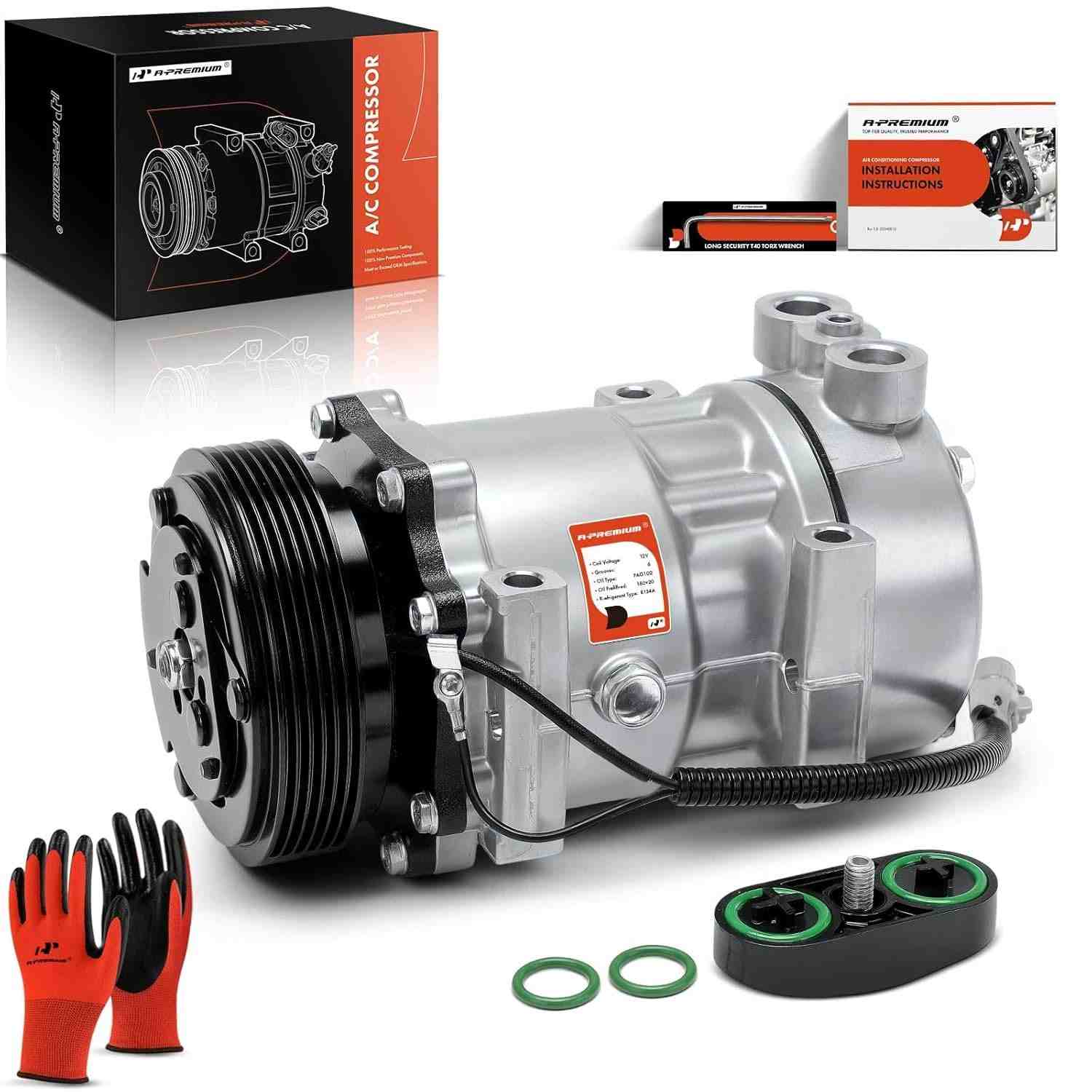Compressor A/C A-Premium com Embreagem - Dodge Dakota, Jeep Cherokee/TJ/Wrangler (1 Pino)