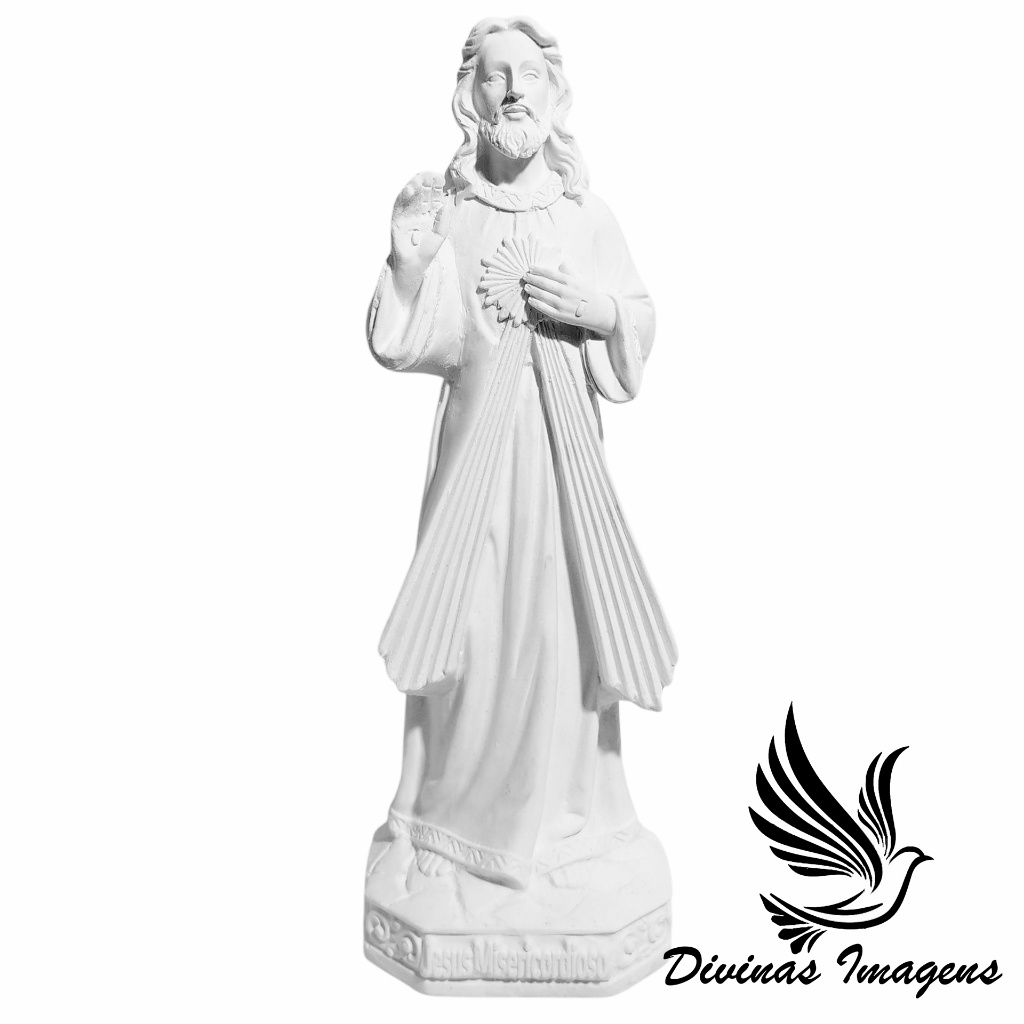Jesus Misericordioso 20cm: Arte em Gesso Cru
