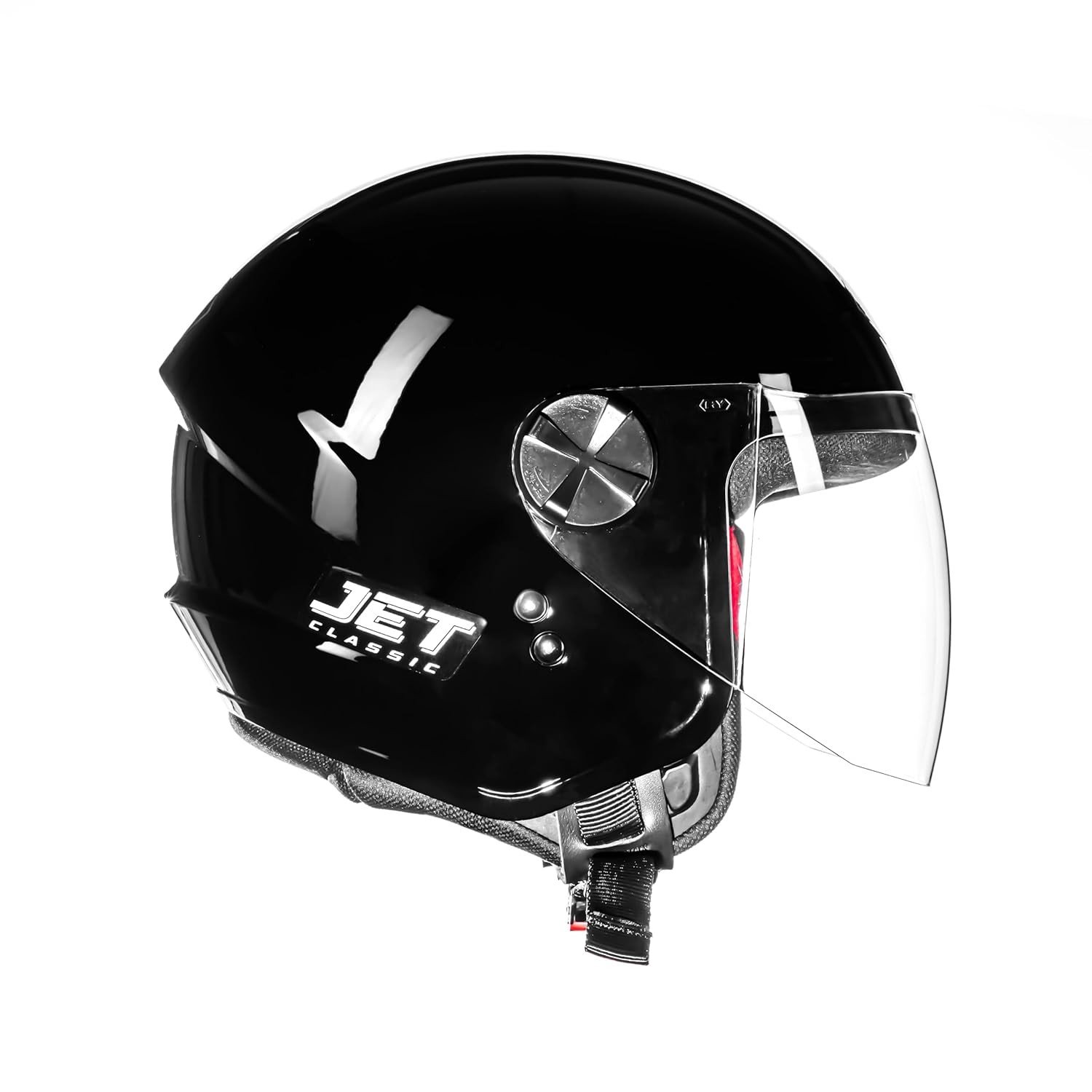 Capacete Moto Aberto Fly New Jet Preto Brilhante: Estilo e Segurança para Sua Pilotagem