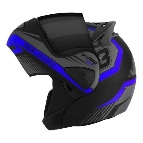 Capacete Escamoteável Pro Tork V-Pro Jet 3 Azul - Segurança e Estilo para Sua Pilotagem (Tam. 58, Visor Fumê)