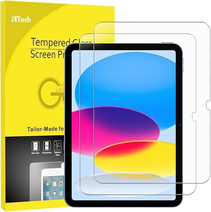 JETech Película Protetora de Tela para iPad (A16) 11ª/10ª Geração (2025/2022), Filme de Vidro Temperado 9H, HD Transparente, Pacote com 2