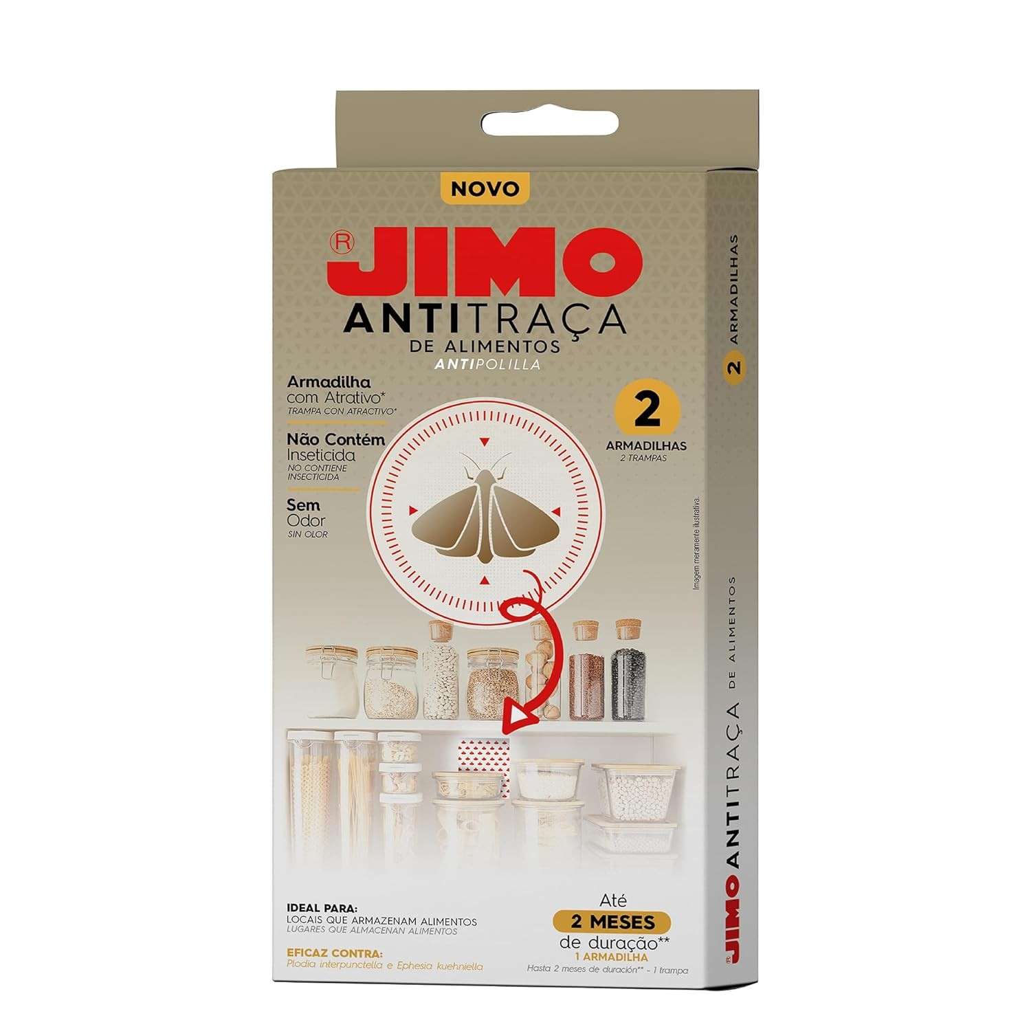 Jimo Antitraça Alimentos - Armadilha Adesiva Segura e Eficaz por 3 Meses
