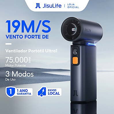 JISULIFE Ventilador Portátil Ultra 1 – Potência e Versatilidade em Um Só!