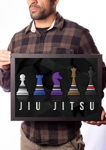 Quadro Jiu Jitsu Academia - Arte Marcial Xadrez Dojo Decorativo