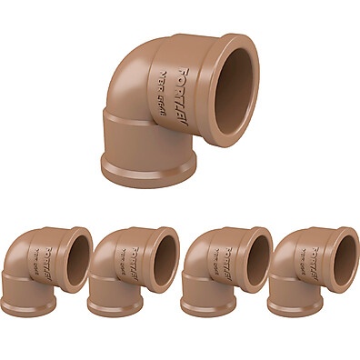 Joelho PVC 90º 20mm: Pacote com 50 Unid. Fortlev