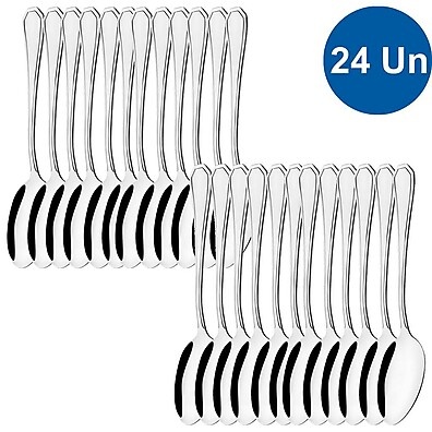 Jogo 24 Colheres de Mesa em Aço Inox Premium para Buffet