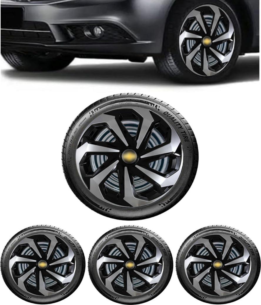 Jogo 4 Calotas Esportivas Spider Aro 14 Preto/Prata - Onix, Prisma, Spin e Mais!