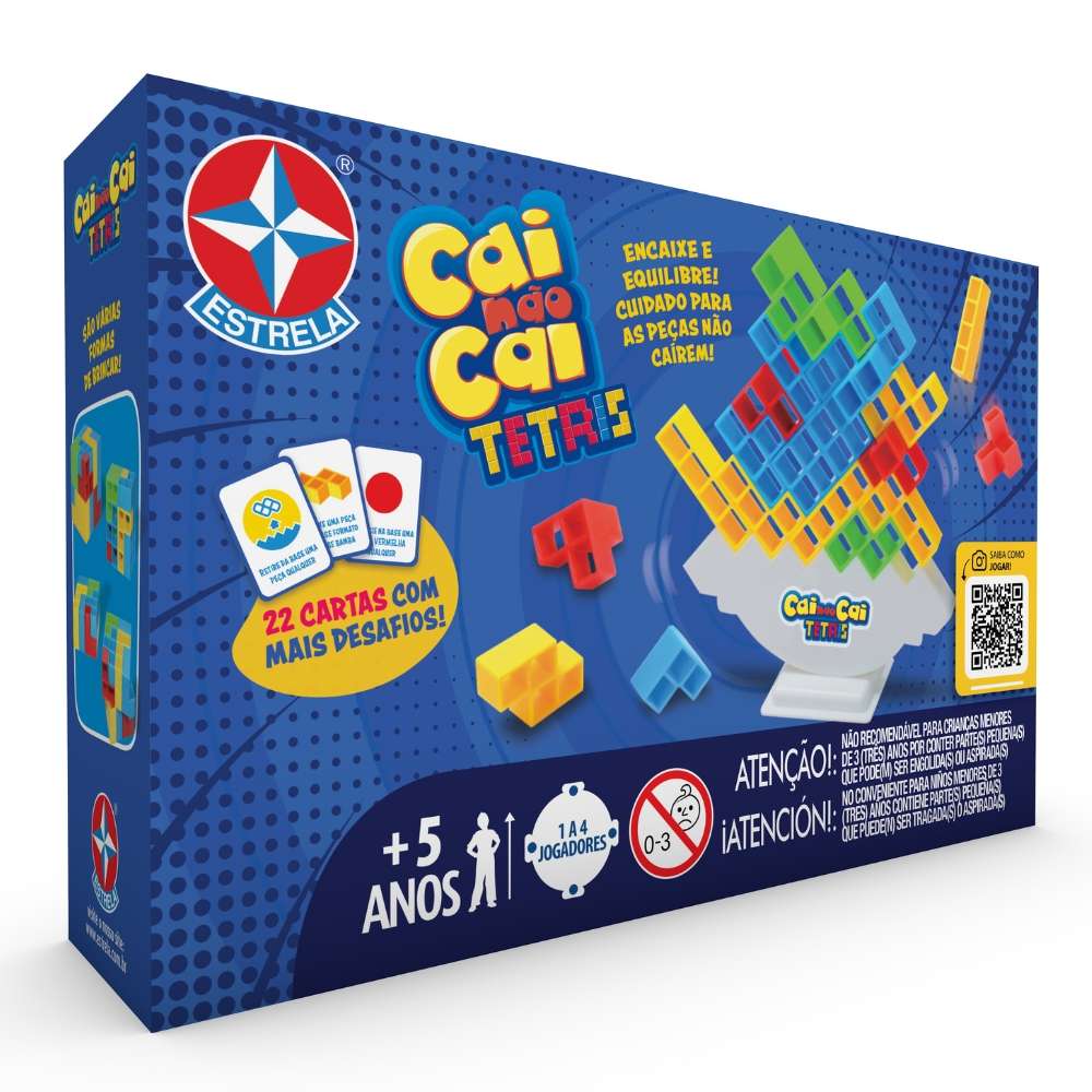 Jogo Cai Não Cai Tetris Estrela: Diversão em Família com Estratégia e Equilíbrio