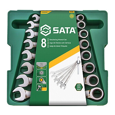 Jogo Chave Combinada Catraca 8 a 19mm Sata – 8 Peças ST08008SJ