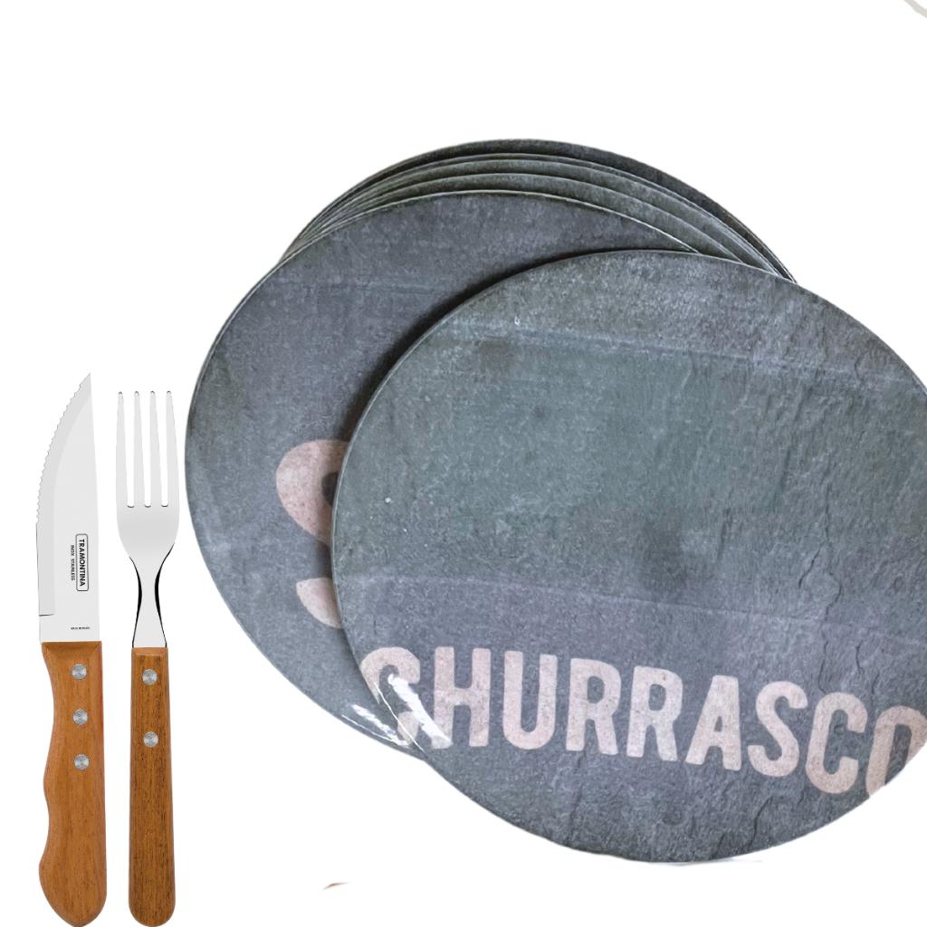 Jogo Churrasco 30pçs Tramontina: Pratos e Talheres!