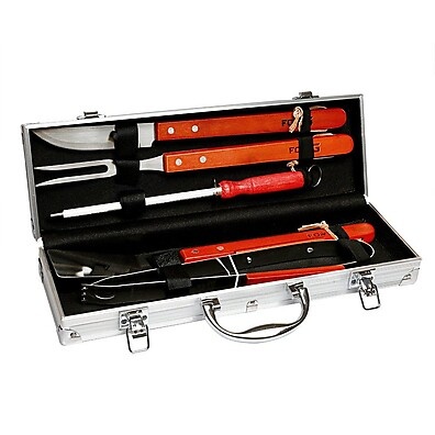 Jogo Churrasco Inox 5 Peças + Maleta Alumínio FORTGPRO