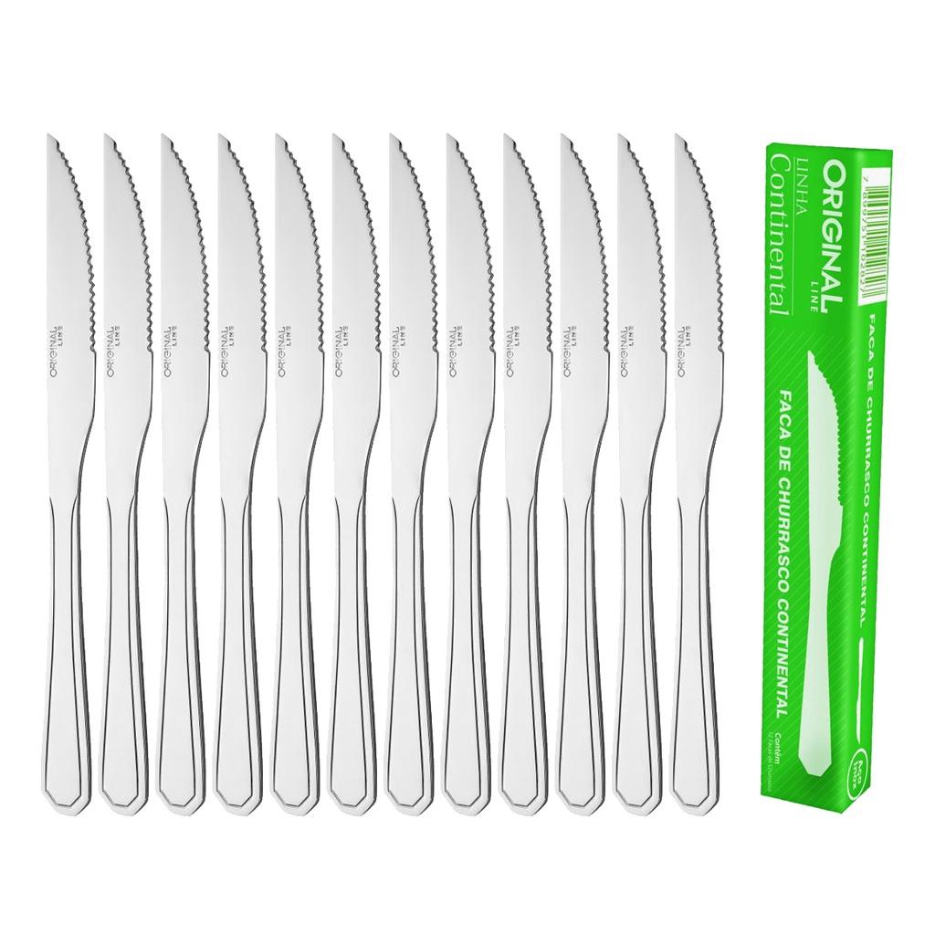 Jogo de Facas Churrasco: 12 Peças Inox Premium