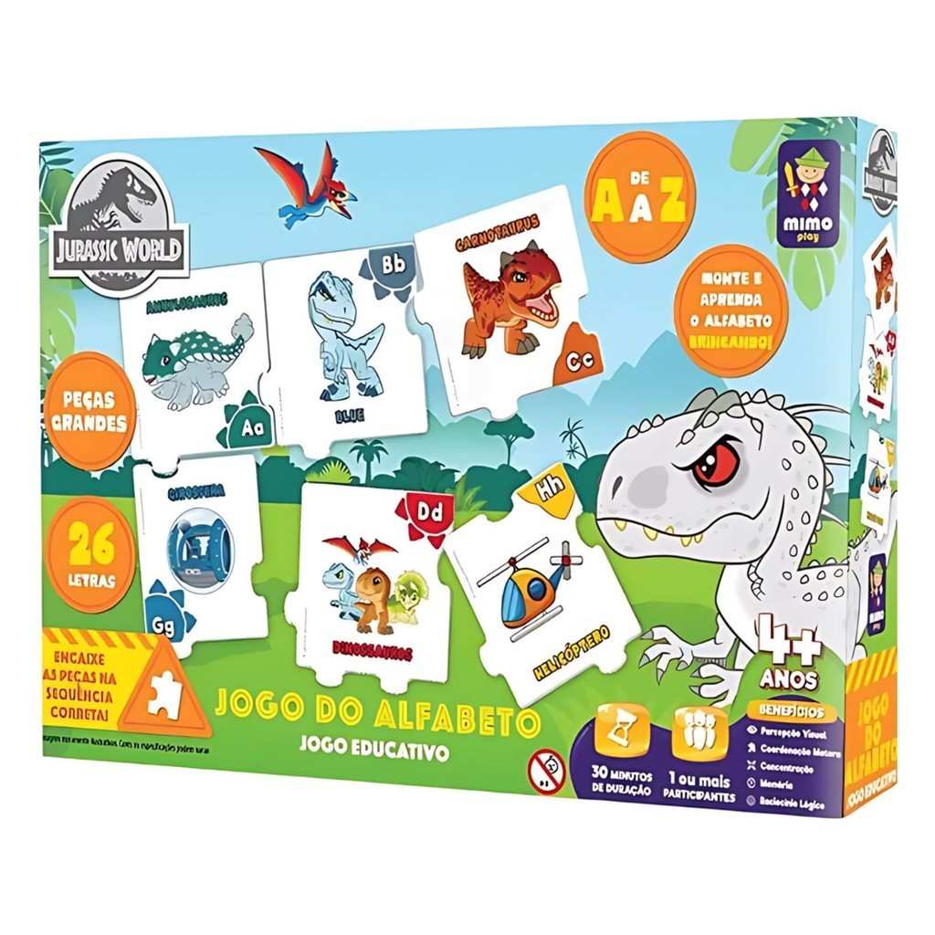 Jogo de Letras Jurassic World: Aprender Brincando!