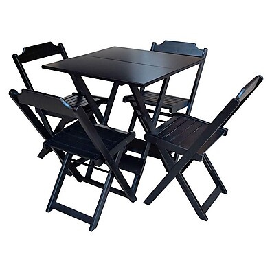 Jogo de Mesa Dobrável: 4 Cadeiras e Mesa 70x70