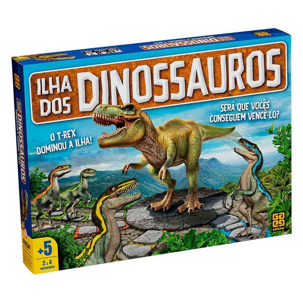 Jogo Ilha dos Dinossauros: Aventura Eletrizante Contra o T-Rex!