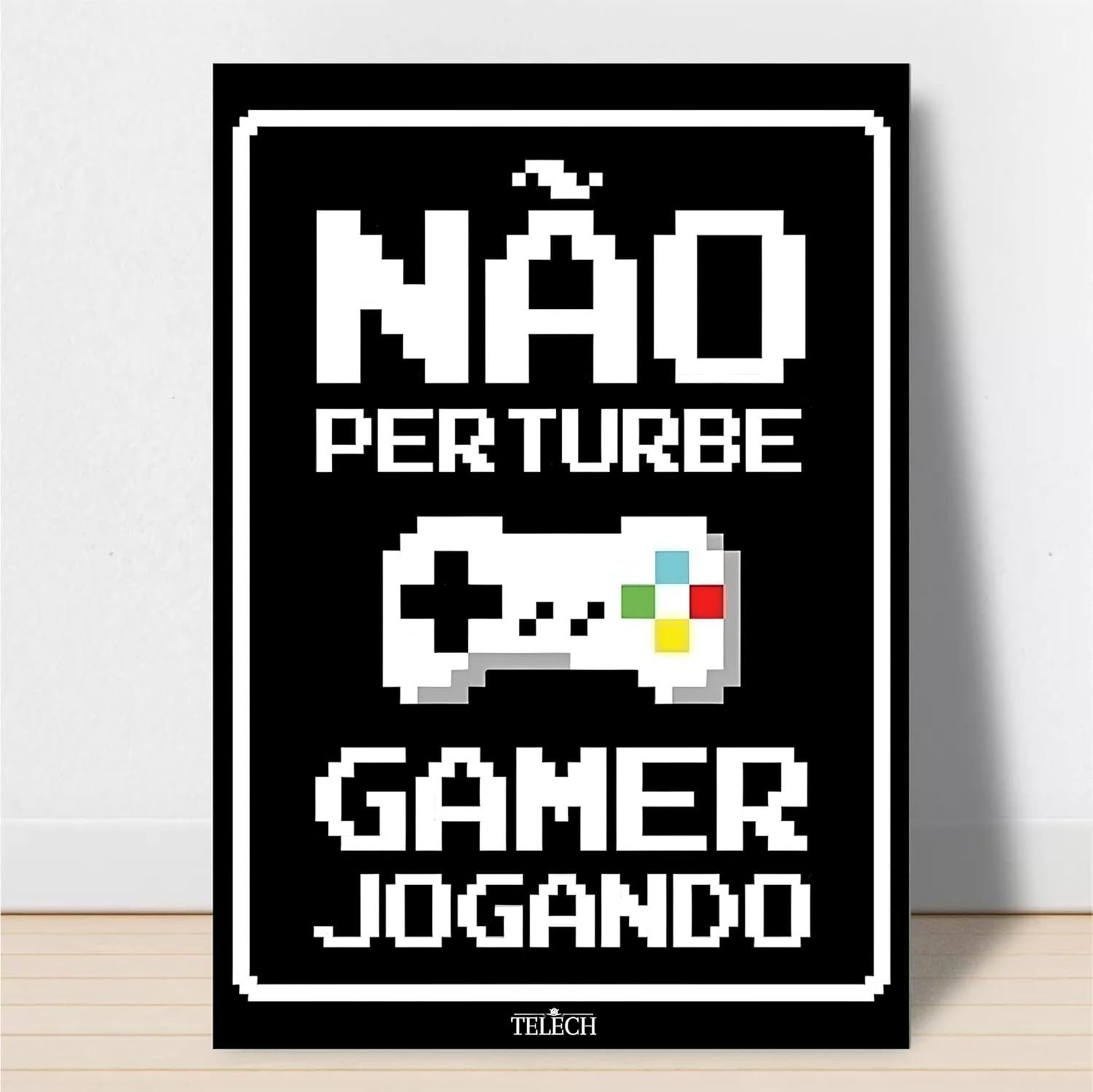 Quadro Decorativo Não Perturbe Gamer - Autoadesivo para Cômodo de Jogos