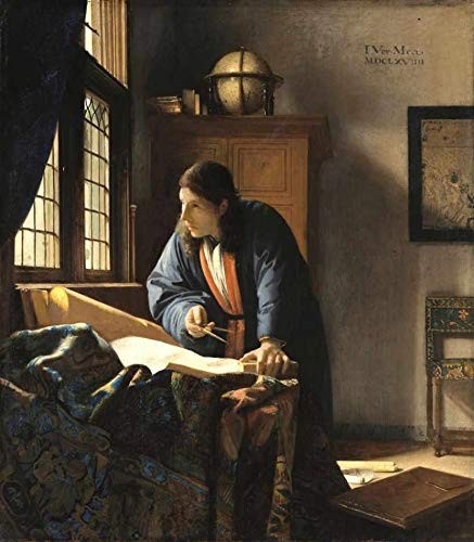 Tela Canvas O Geógrafo de Johannes Vermeer - Arte de Qualidade para Decoração Elegante