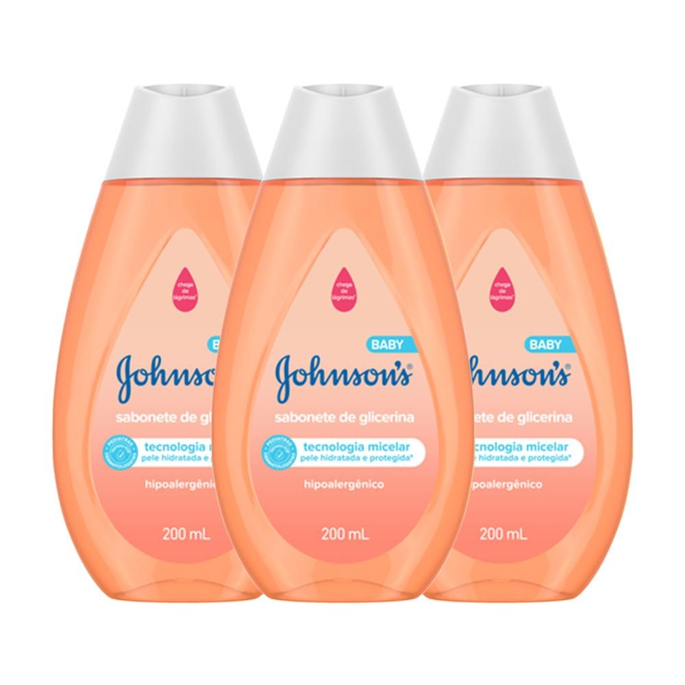 Johnson's Baby: Kit 3 Sabonetes Líquidos Cabeça aos Pés