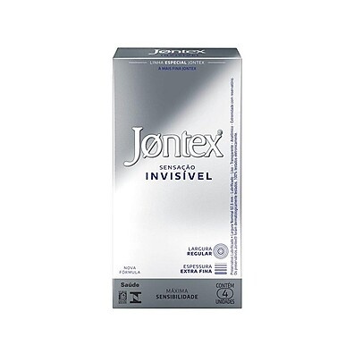Jontex Sensação Invisível: Preservativo Ultrafino com 4 Unidades