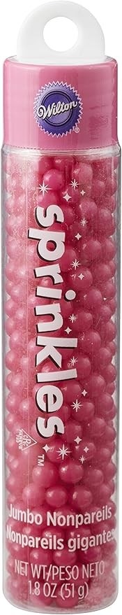 Wilton 710-9975 Hanging Skinny Pink Jumbo Nonpareils