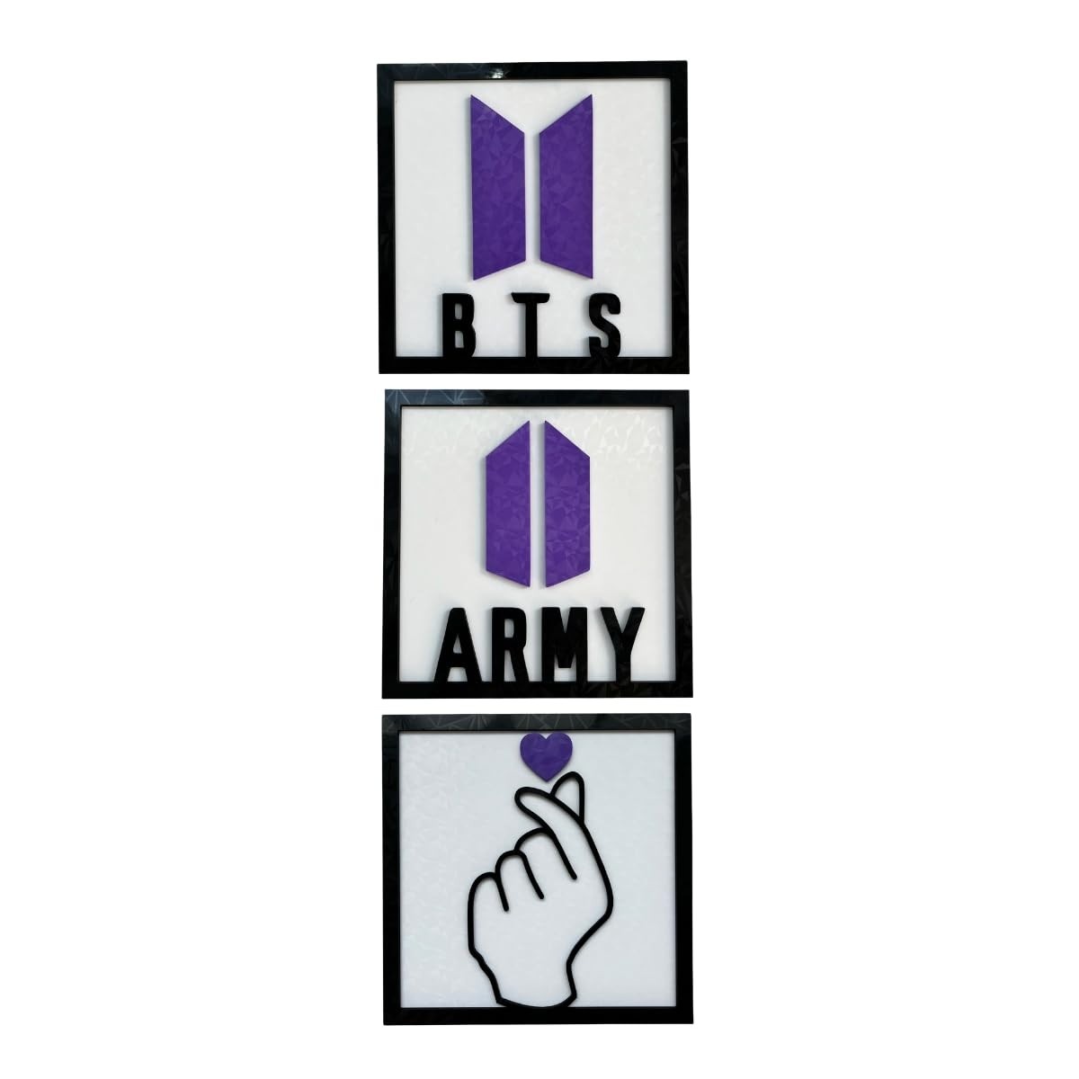 Kit Quadros BTS Army - Decore com Estilo K-pop e Dorameira em Roxo