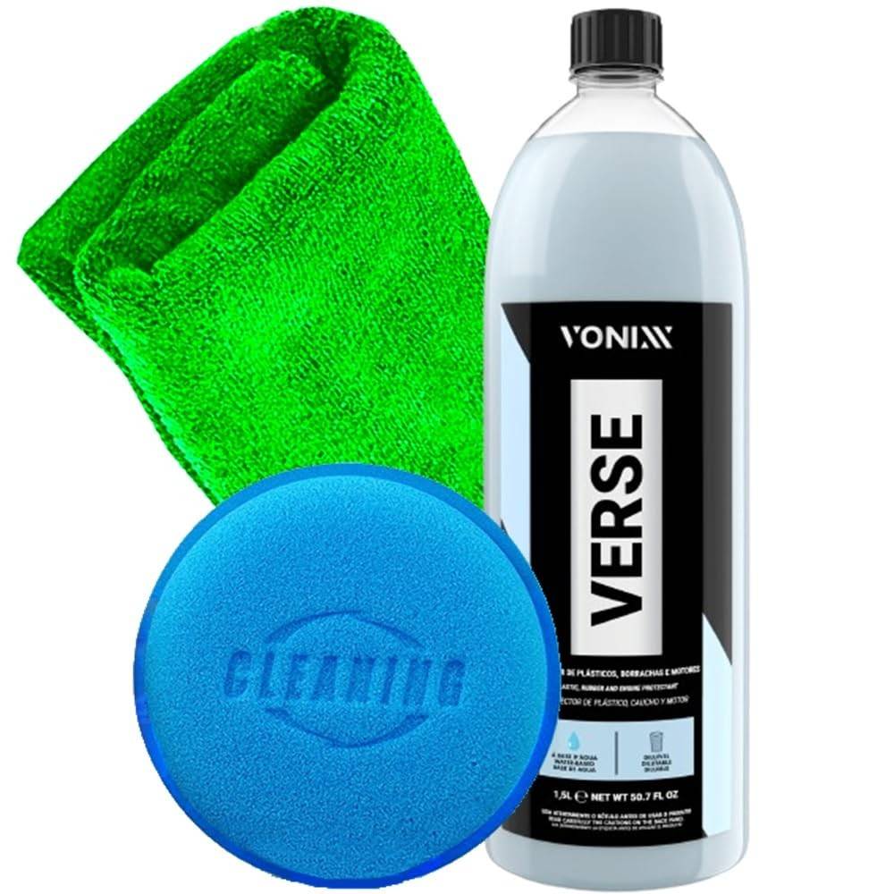 Kit Essencial Vonixx Verse: Proteção e Brilho para Plásticos e Borrachas + Acessórios Karbox