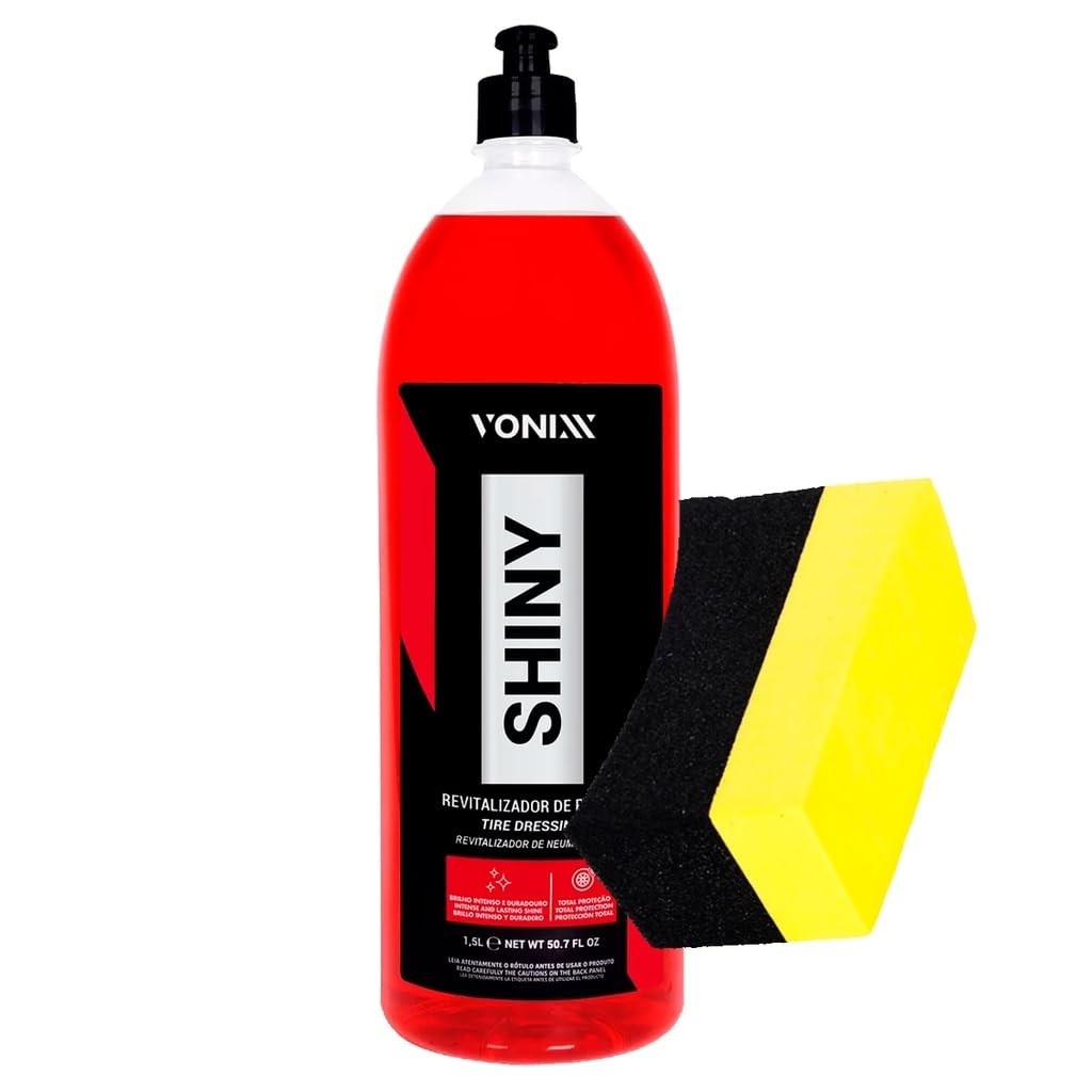 Kit Estética Automotiva Shiny + Aplicador Karbox: Pneus Impecáveis!