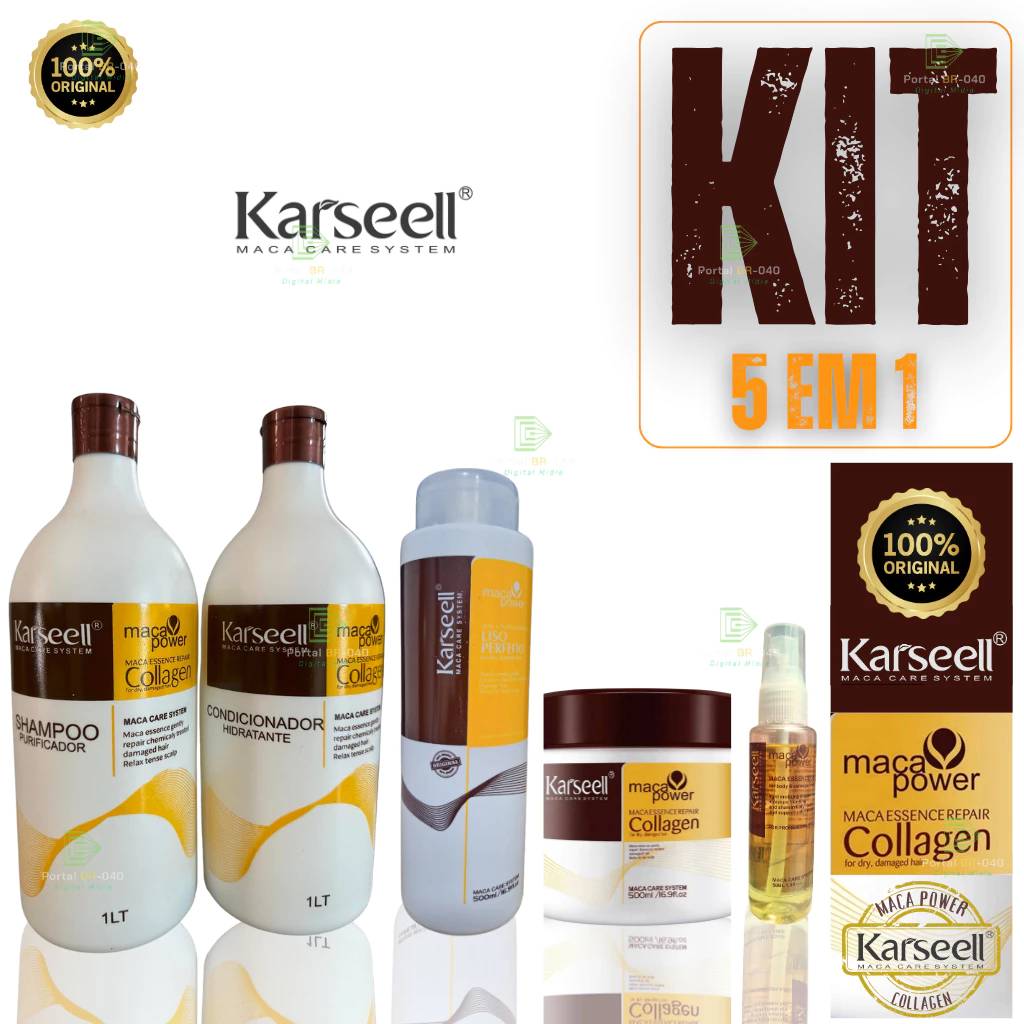 Karseell Collagen: Tratamento Capilar Completo com Progressiva e Óleo Maca