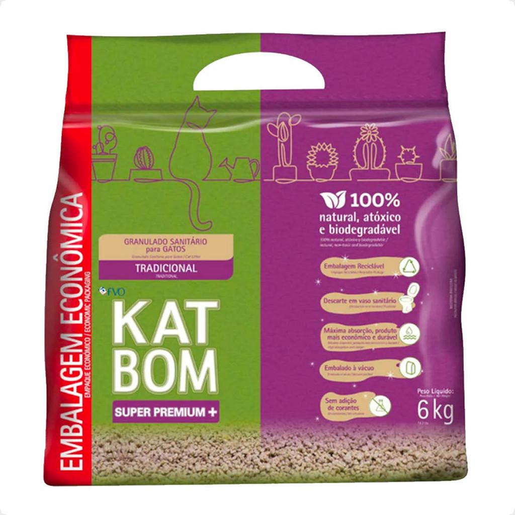Katbom: Areia Sanitária Natural para Gatos – Kit 6Kg