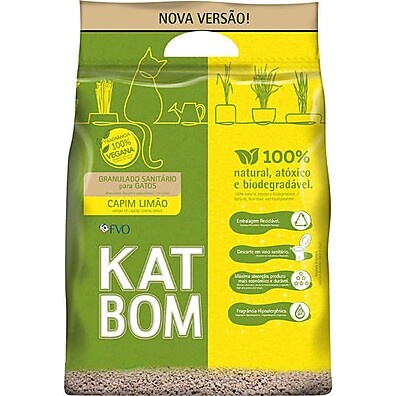 Katbom Capim Limão: Areia para Gatos Natural e Biodegradável